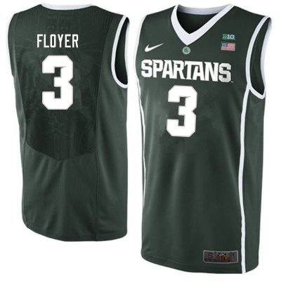 Men Michigan State Spartans NCAA #3 Foster Loyer Green Authentic Nike Stitched College Basketball Jersey CZ32R87BR